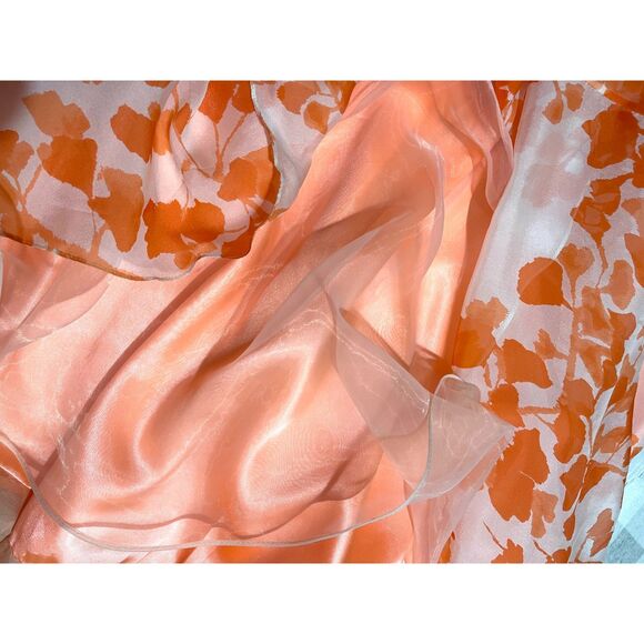 Floral silk dress romantic Y2K spring coquette sequins flare easter women M - Picture 7 of 10